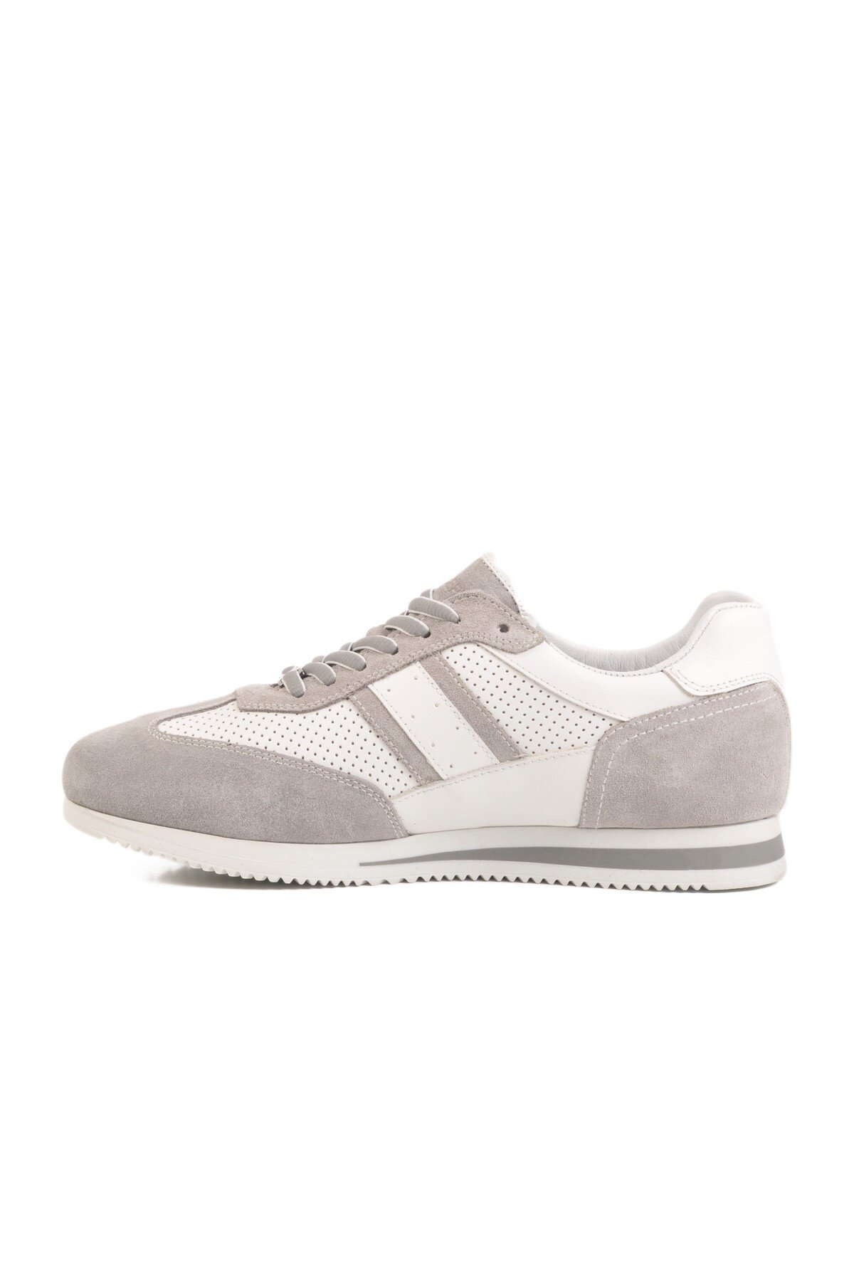 Gri-Beyaz Hakiki Deri Erkek Sneaker 4Y1546-7811 M
