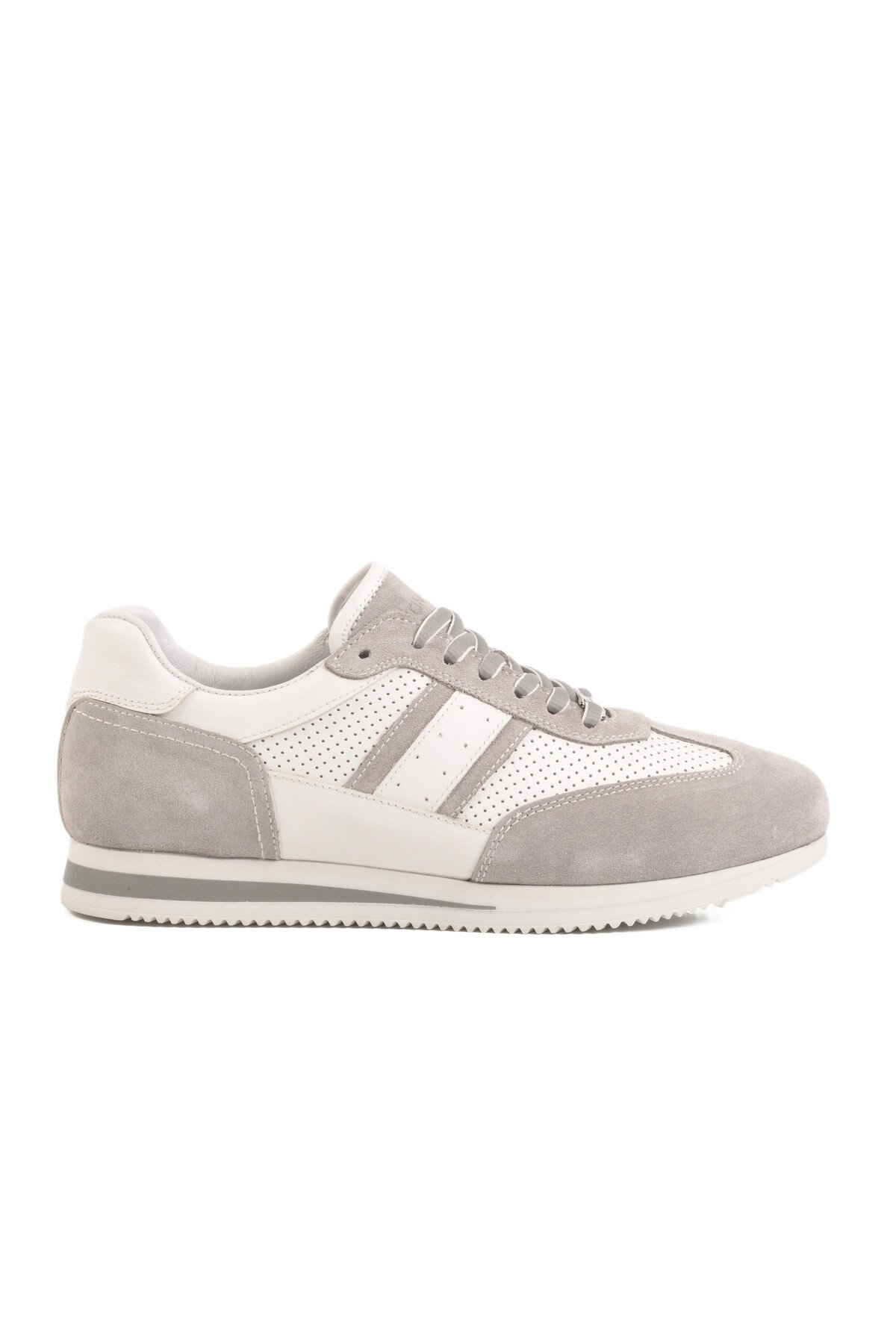 Gri-Beyaz Hakiki Deri Erkek Sneaker 4Y1546-7811 M