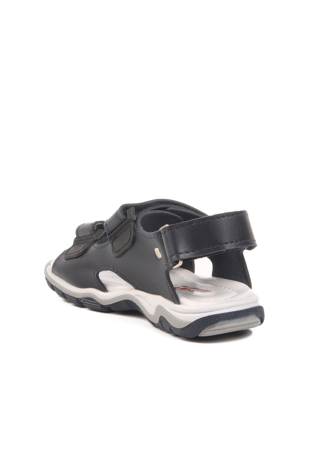 Lacivert-Beyaz Çift Bantlı Çocuk Sandalet 173110 B