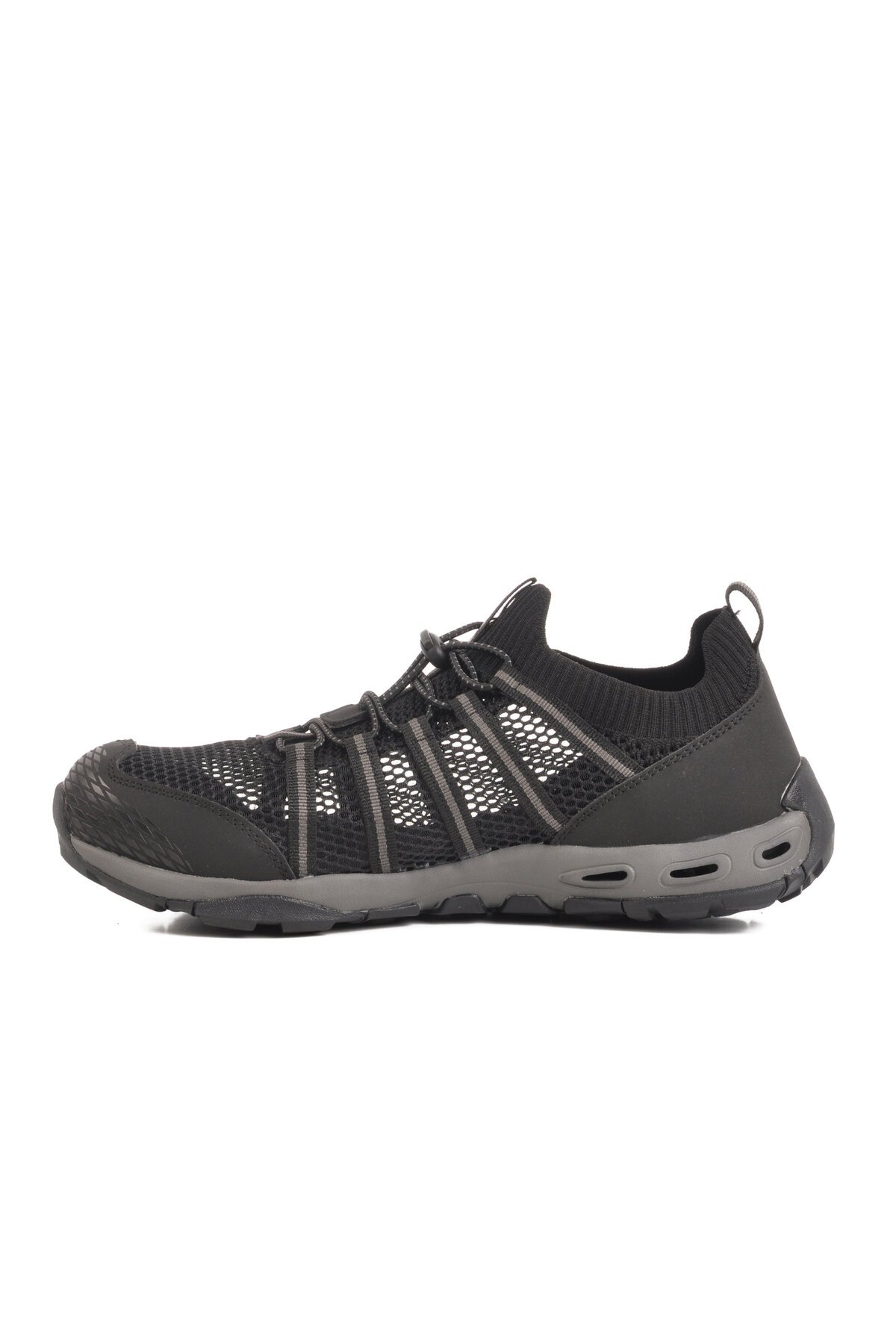 Siyah-Gri Erkek Spor Ayakkabı Logo Okavando M