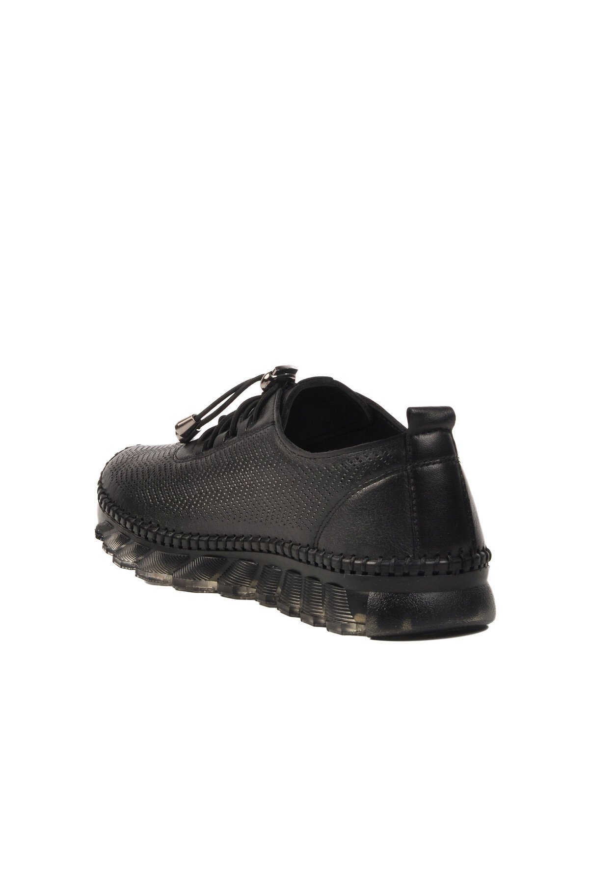 Siyah Hakiki Deri Kadın Günlük Ayakkabı 0003 Z