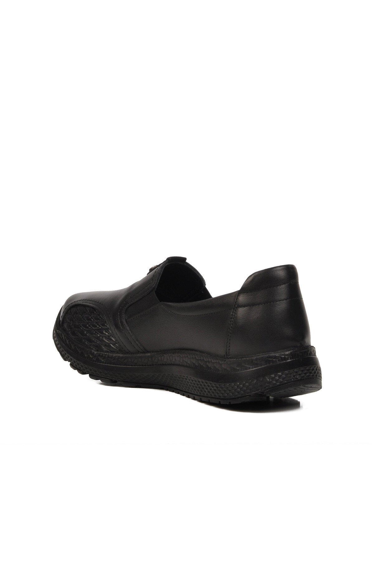 Siyah Hakiki Deri Kadın Günlük Ayakkabı 0042 Z