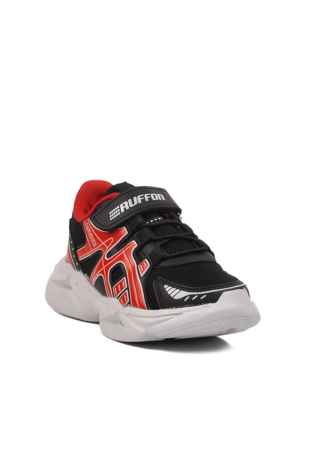 Siyah-Kırmızı Cırtlı Hafif Çocuk Spor Ayakkabı 2351 P