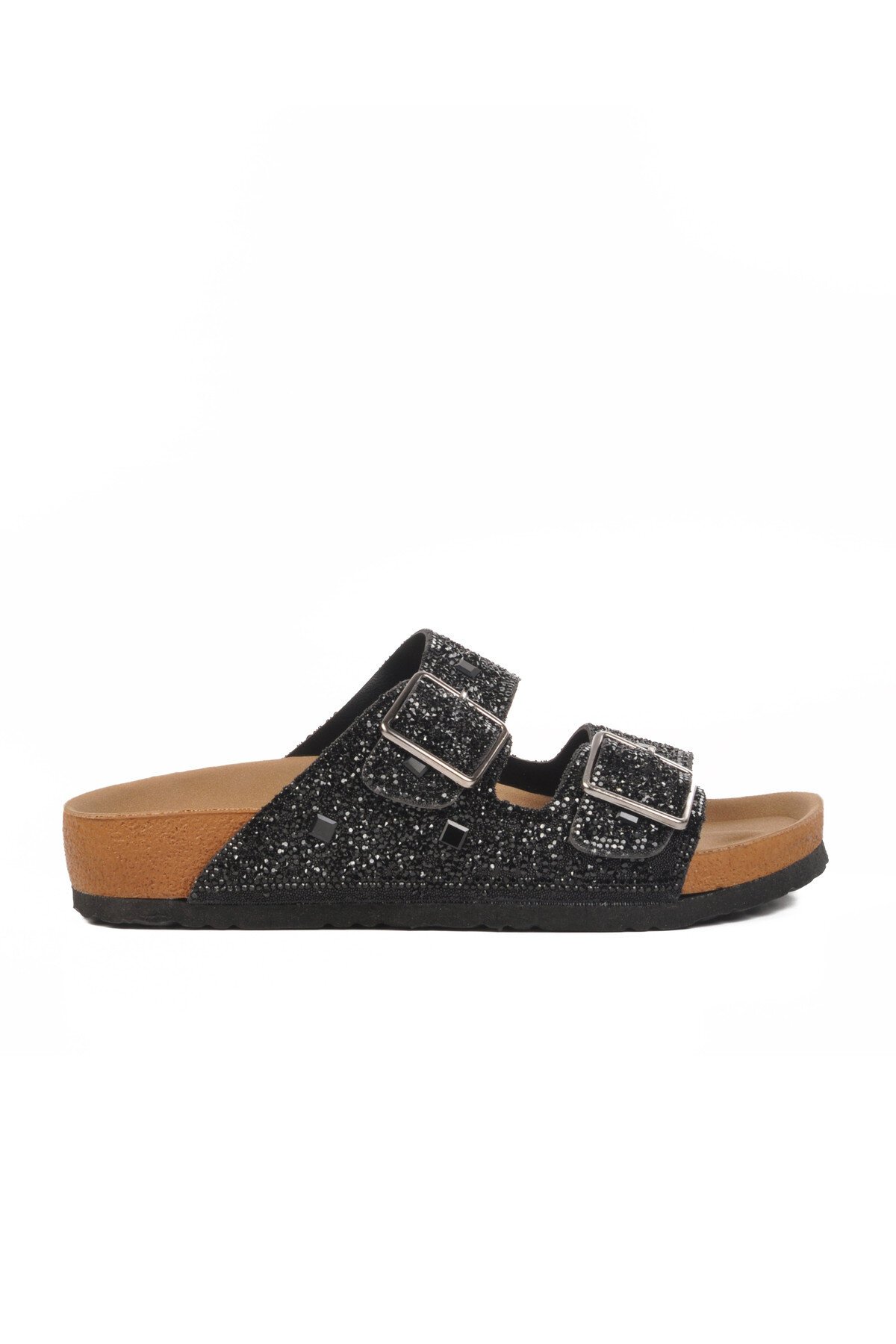 Siyah Taş İşlemeli Hafif Kadın Terlik PC-7552 Z