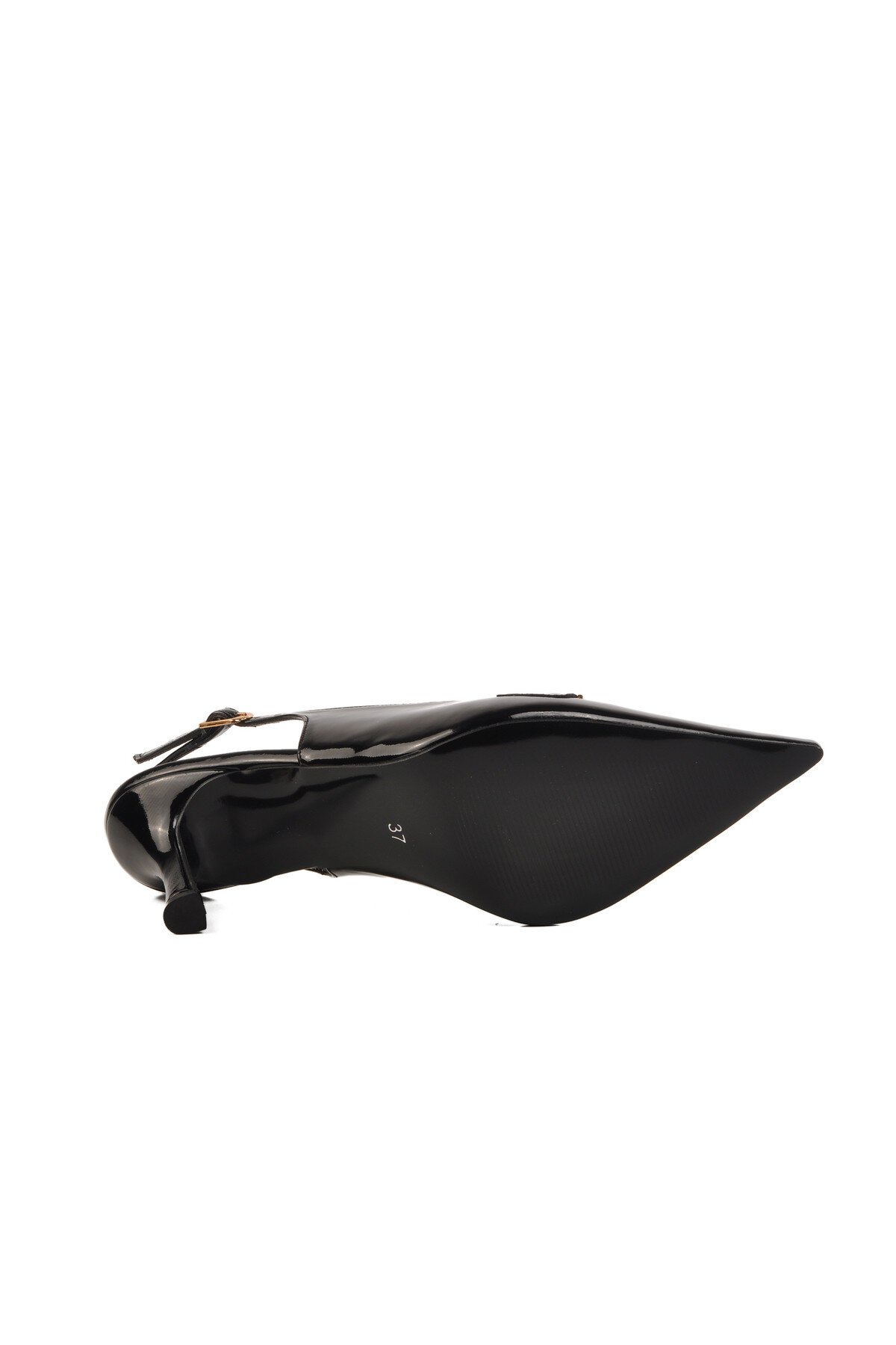 Siyah Rugan İnce topuk Kadın Topuklu Ayakkabı 658224 Z