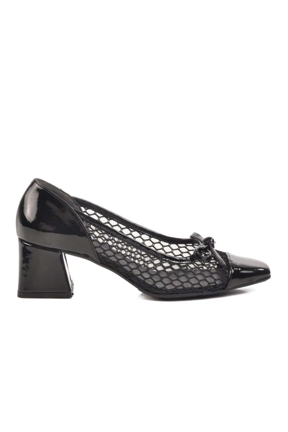 Siyah Rugan Topuklu Kadın Abiye Ayakkabı 250230 Z