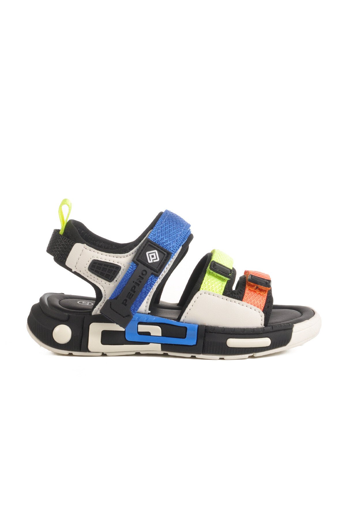 Siyah-Saks-Fosfor Sarı Erkek Çocuk Sandalet 1947 P