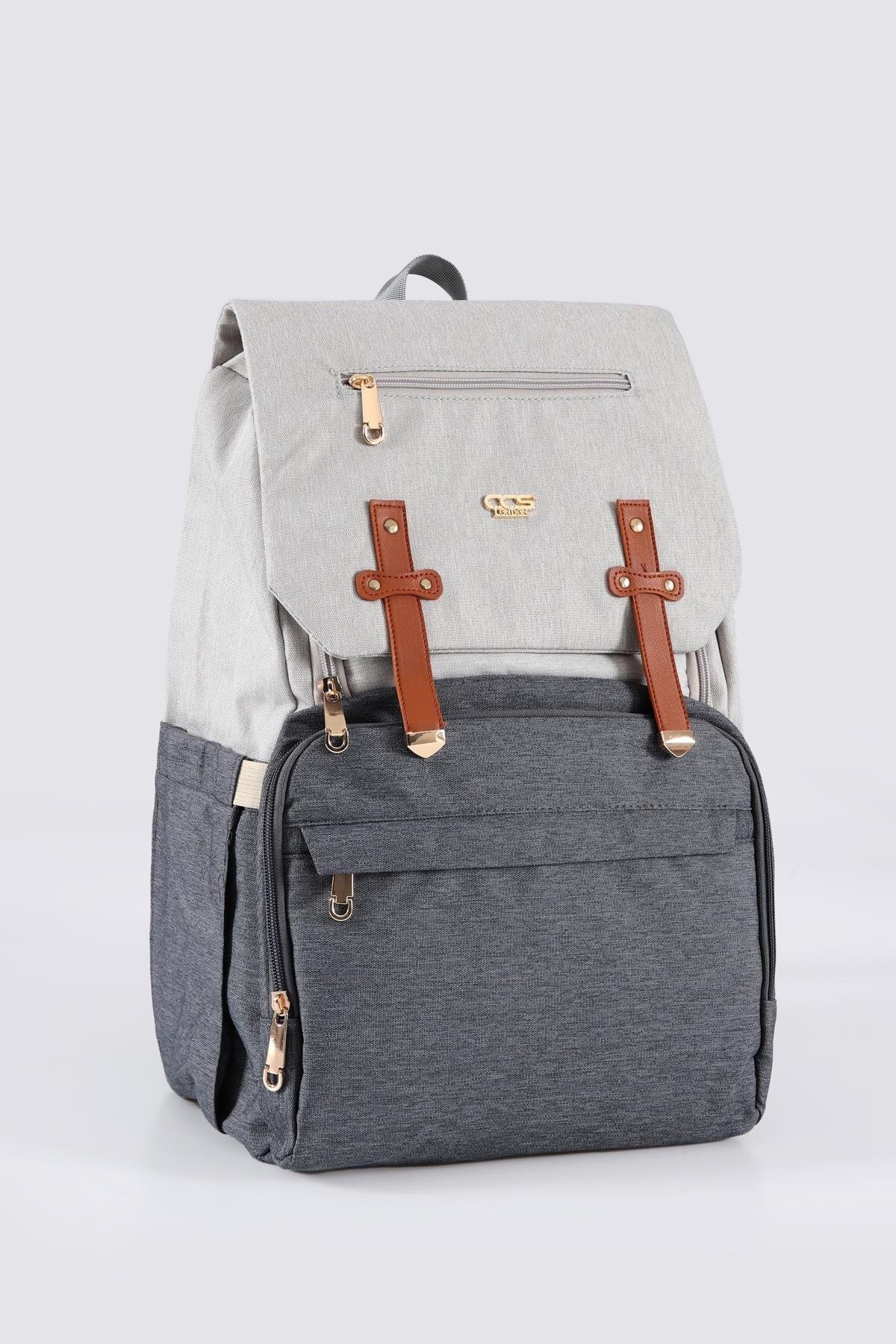 Bej-Gri Unisex Sırt Çantası Ccs London 51768