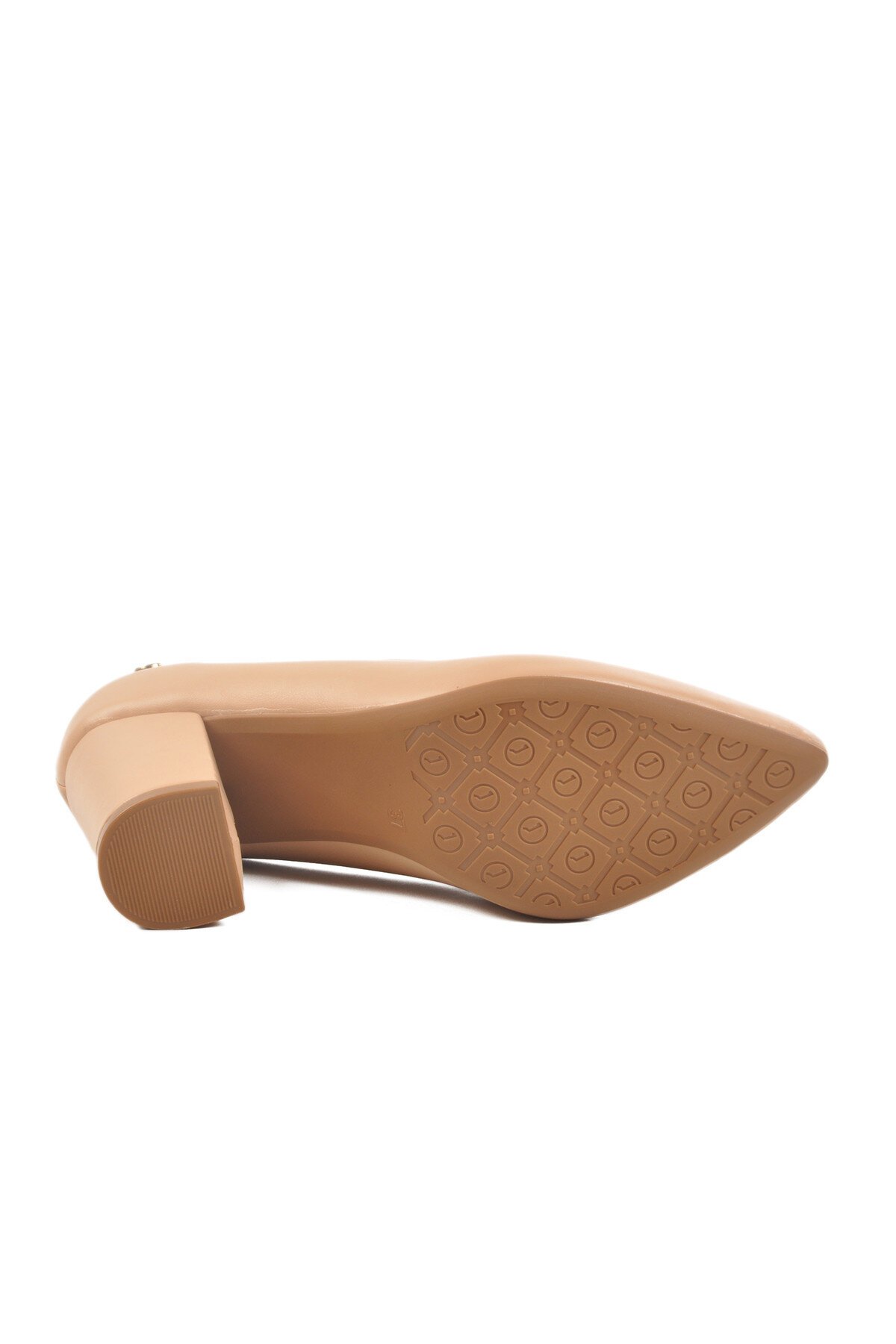 Bej  Topuklu Kadın Abiye Ayakkabı PC-54733 Z