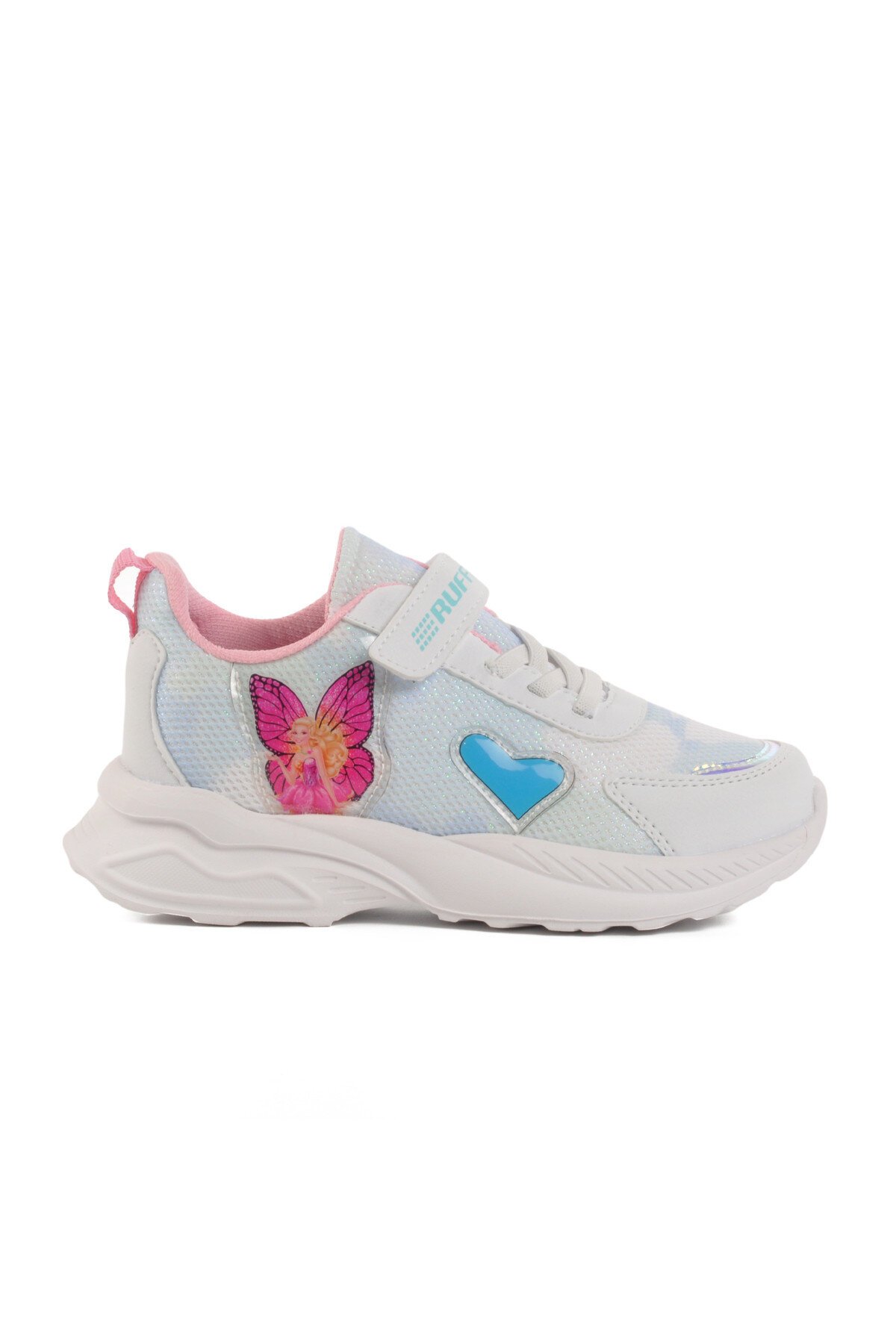 Beyaz-Bebe Mavisi Fileli Çocuk Spor Ayakkabı 2340 F