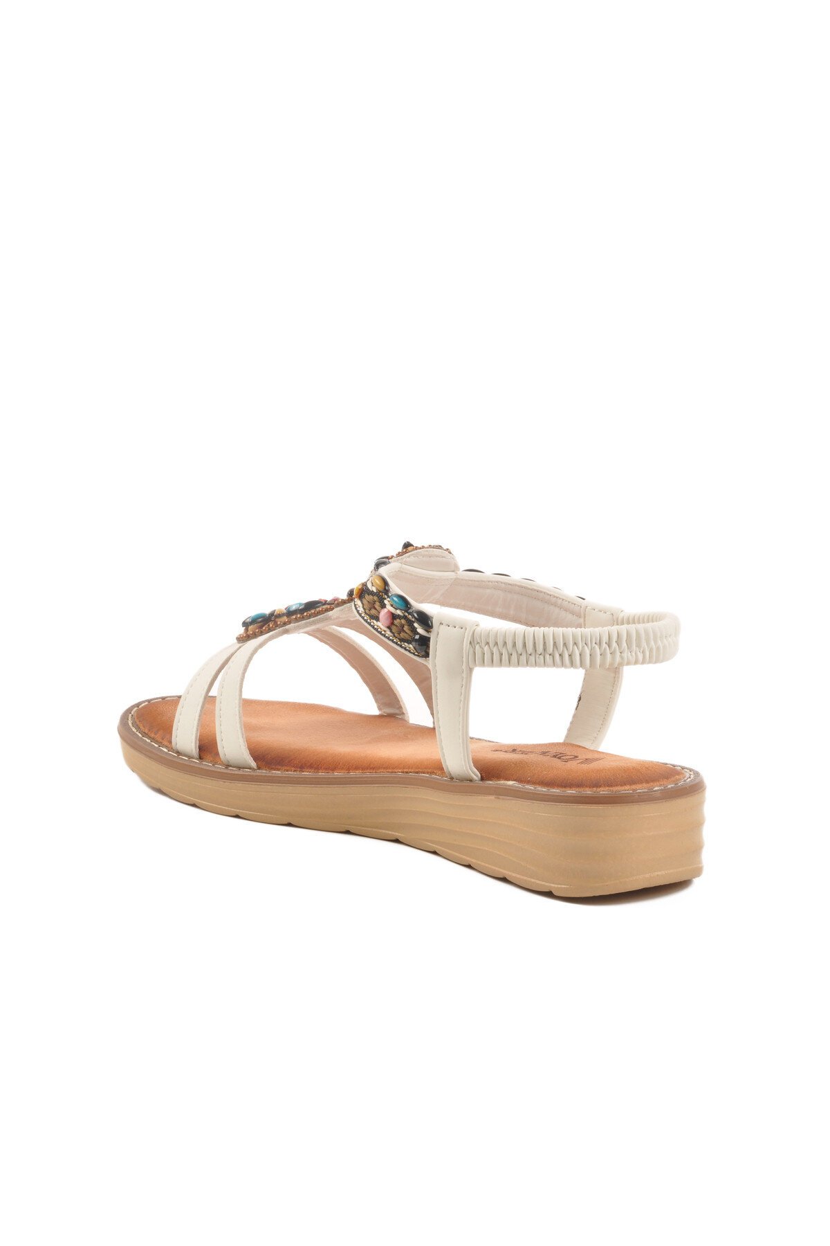 Beyaz Hakiki Deri Kadın Sandalet 9634 Z