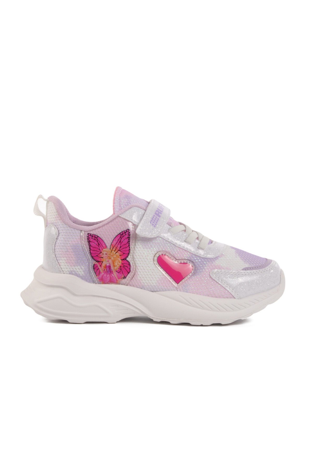 Beyaz-Lila Fileli Çocuk Spor Ayakkabı 2340 F