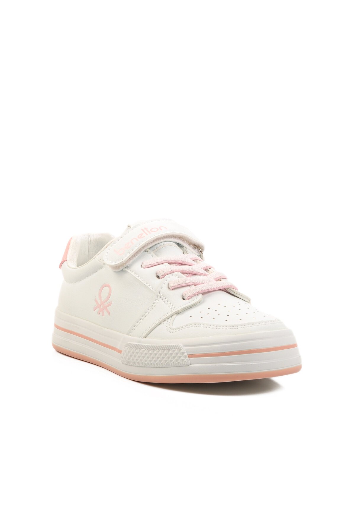 Beyaz-Pudra Poliüretan Çocuk Spor Ayakkabı BNI-10024 F