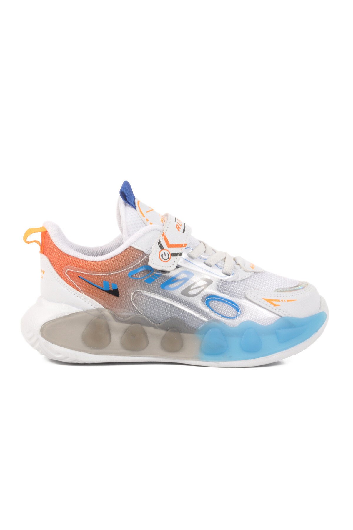 Beyaz-Siyah-Saks Fileli Çocuk Spor Ayakkabı 2480 F