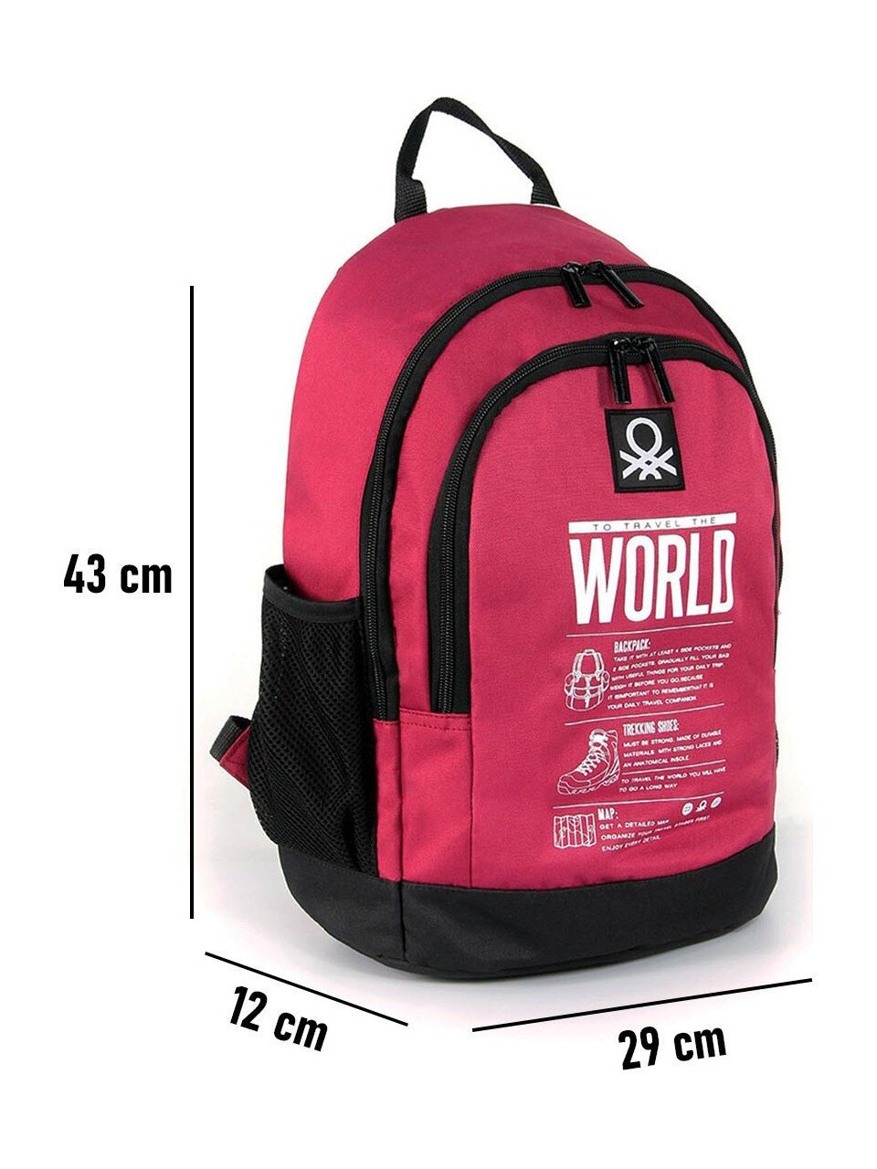 Bordo-Siyah  Unisex Okul Çantası 03834 Çanta