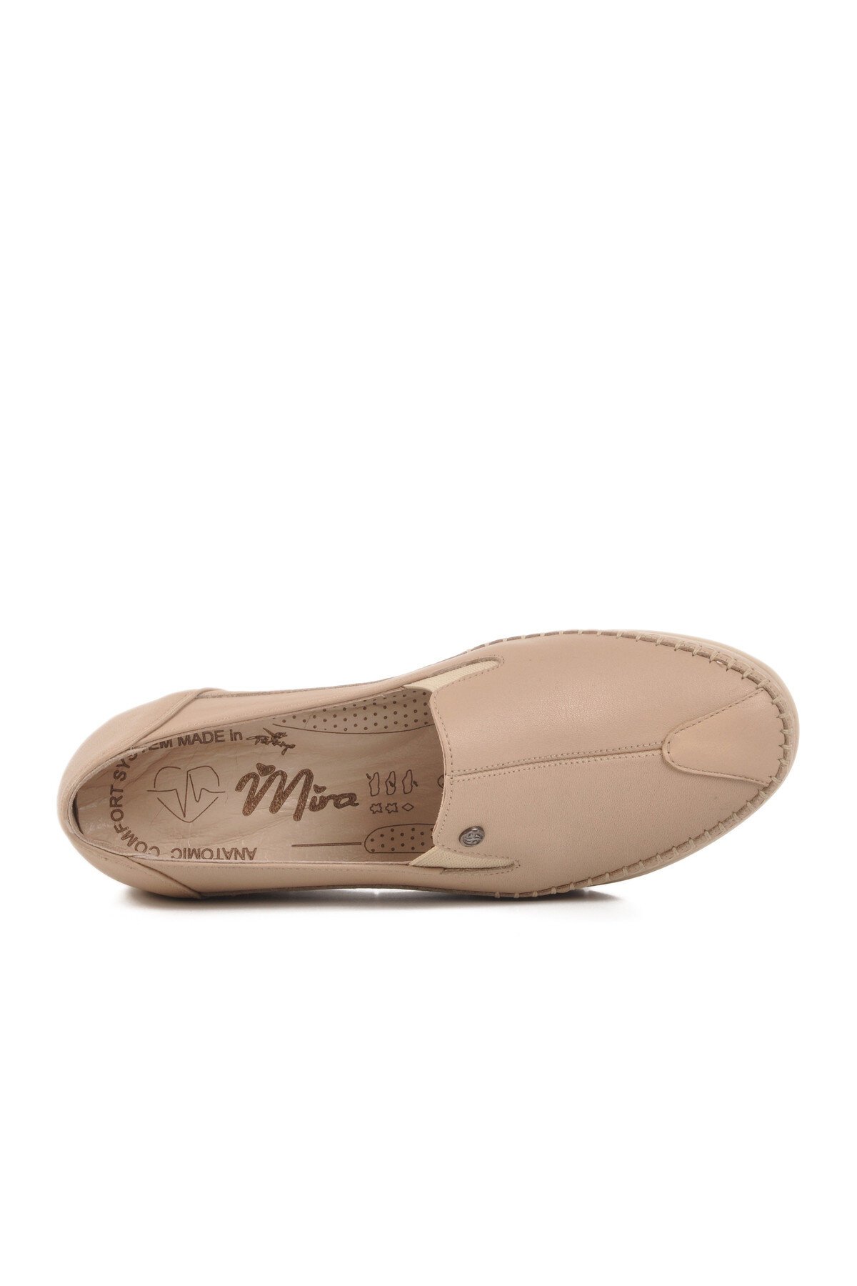 Krem Hakiki Deri Anatomic Taban Kadın Günlük Ayakkabı 664 Z