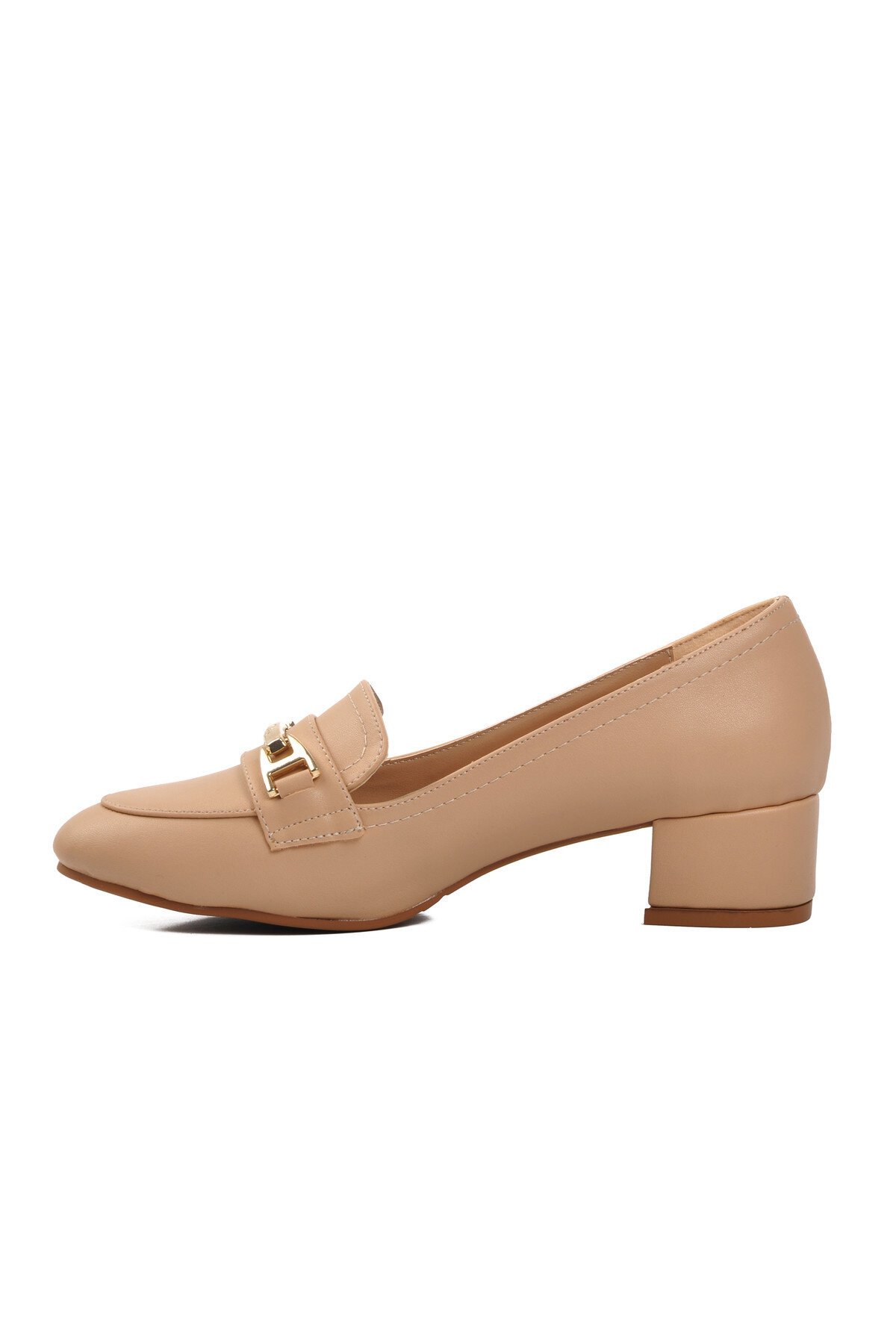 Bej Kadın Topuklu Ayakkabı DAR KALIP