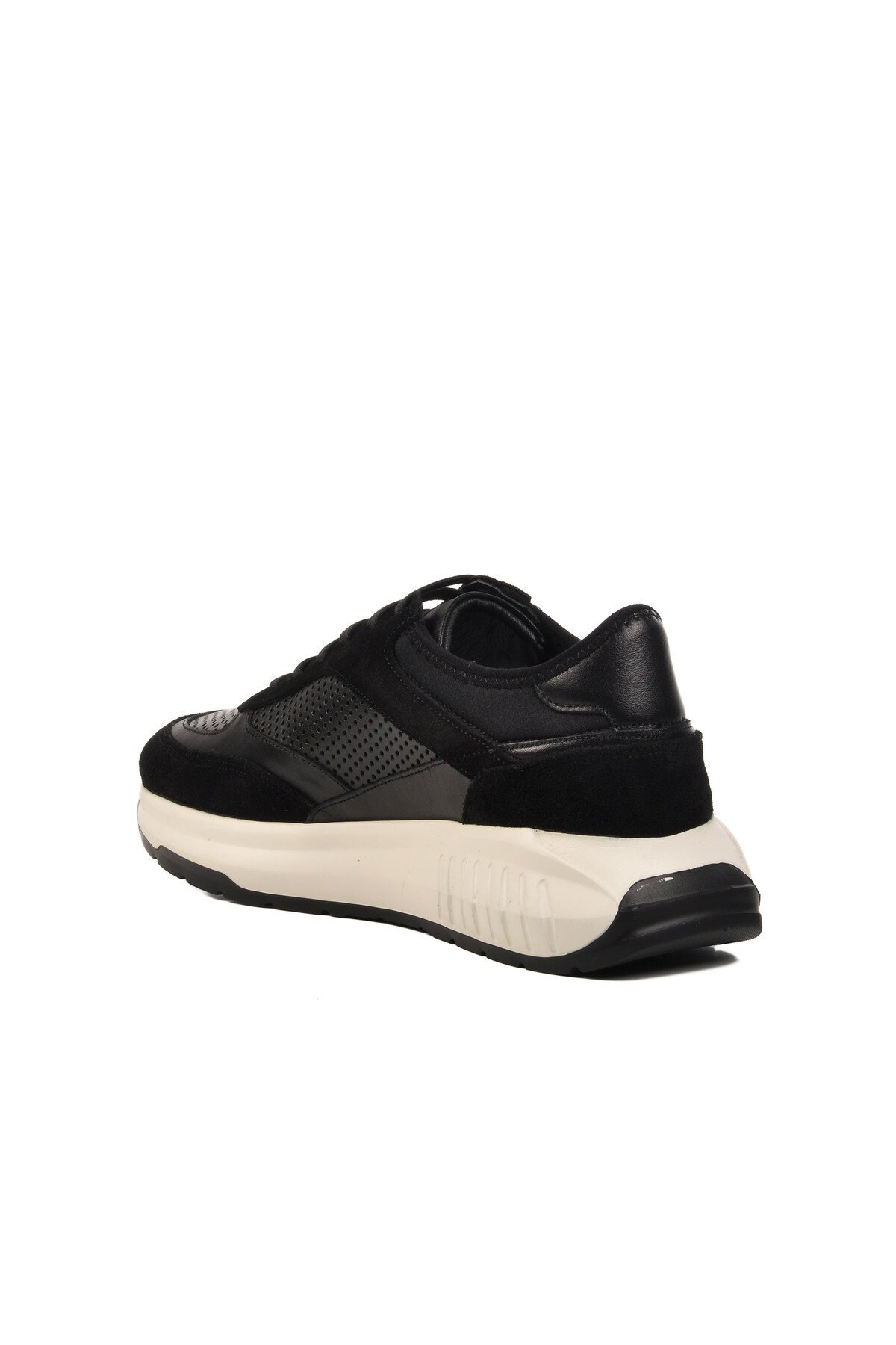 Siyah-Beyaz Hakiki Deri Erkek Sneaker Premium 5394 M