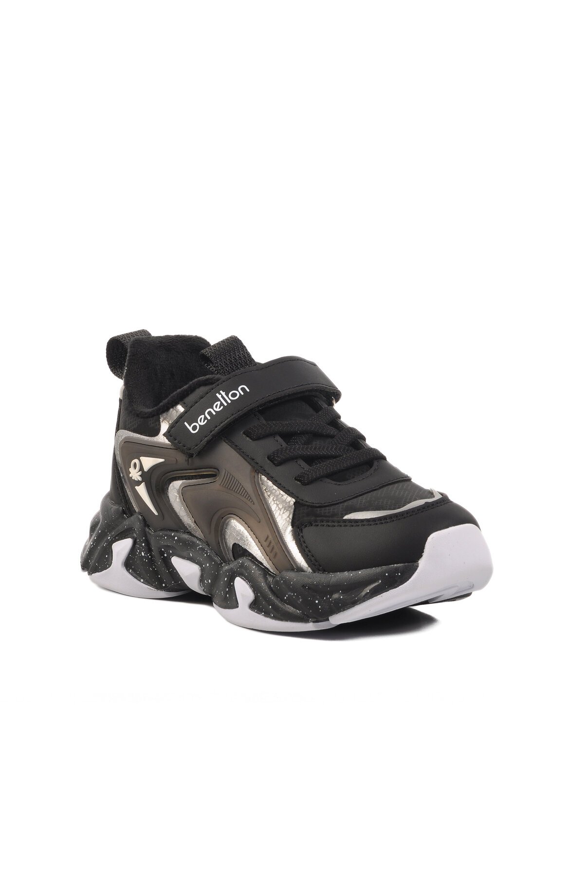 Siyah-Beyaz Poliüretan Çocuk Spor Ayakkabı BNI-11033 F