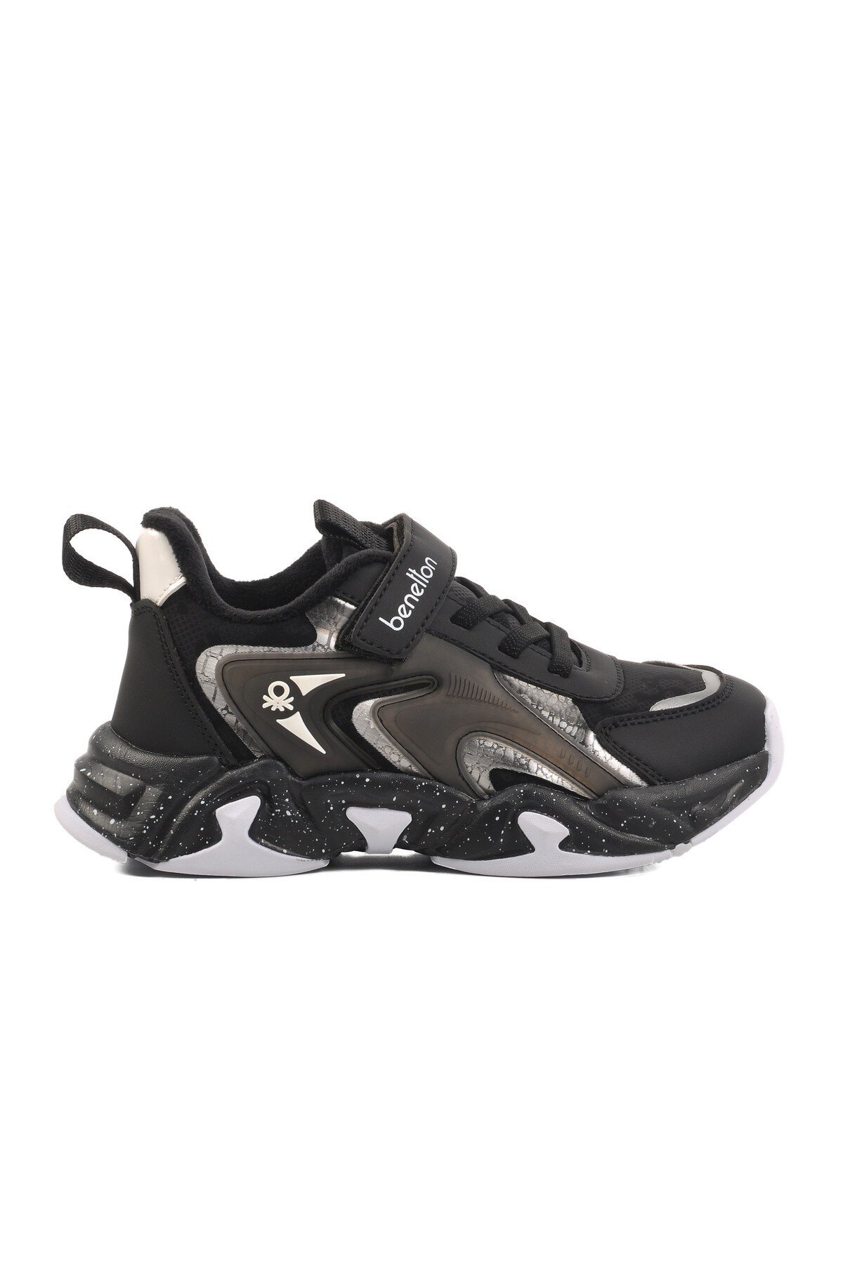 Siyah-Beyaz Poliüretan Çocuk Spor Ayakkabı BNI-11033 F
