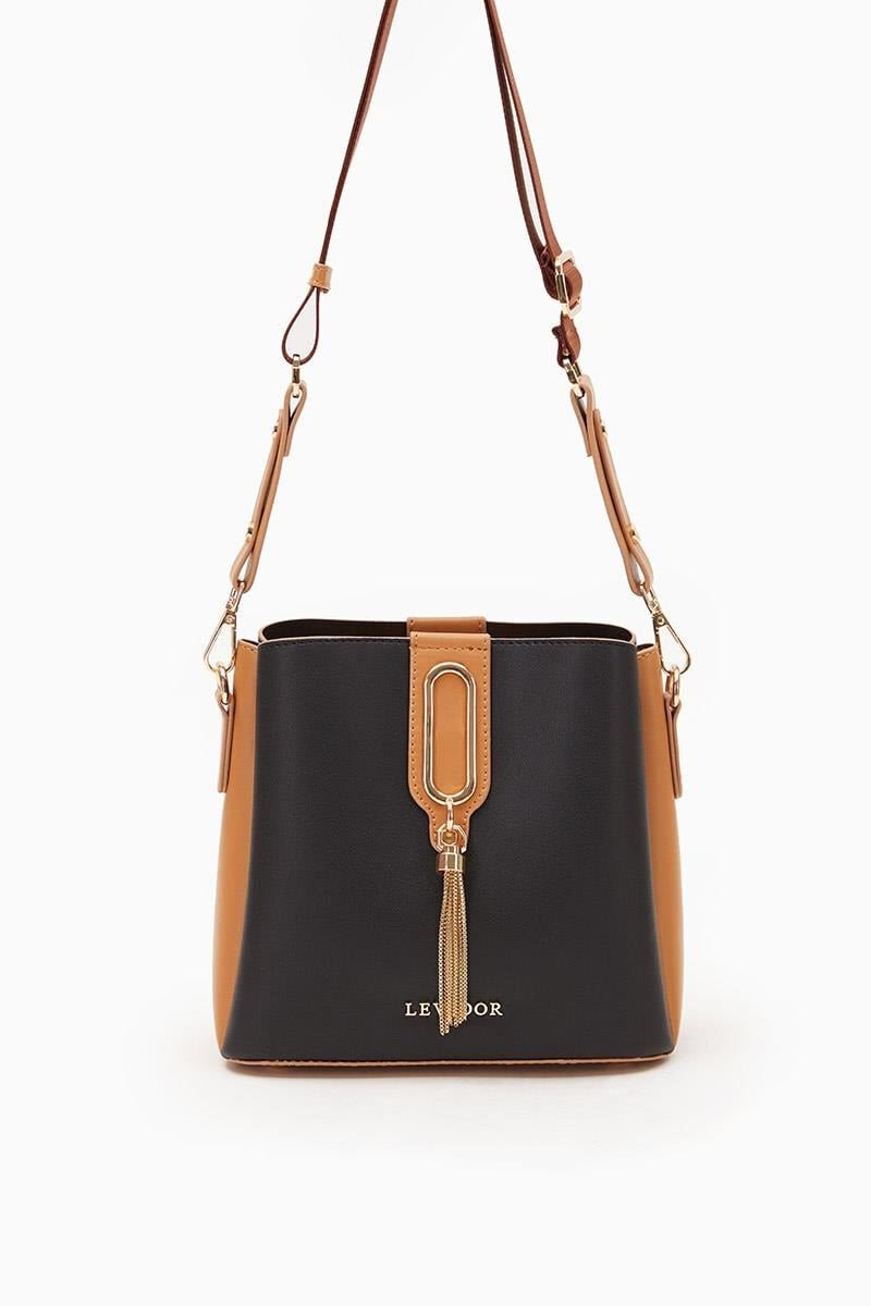Siyah-Camel  Kadın Omuz Çantası 930126