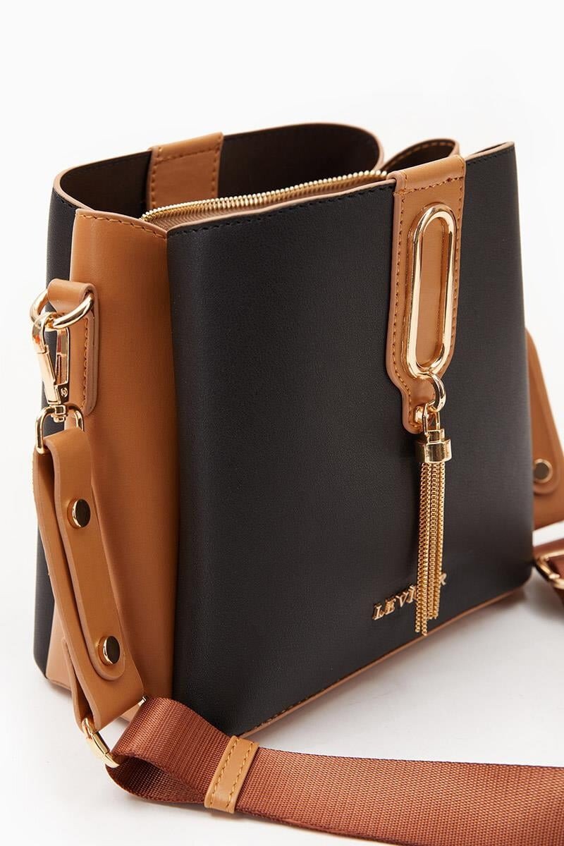 Siyah-Camel  Kadın Omuz Çantası 930126