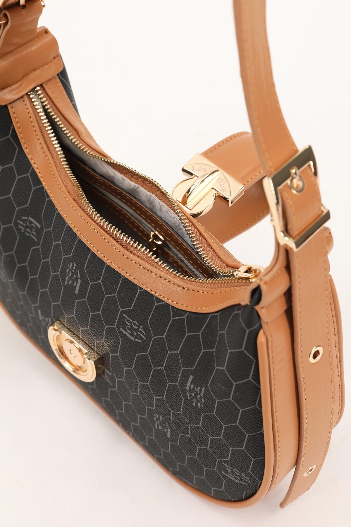 Siyah-Camel Kadın Omuz Çantası Levidor 930211