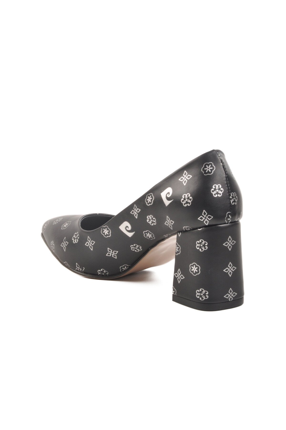 Siyah Desenli Kadın Topuklu Ayakkabı 50176 Z