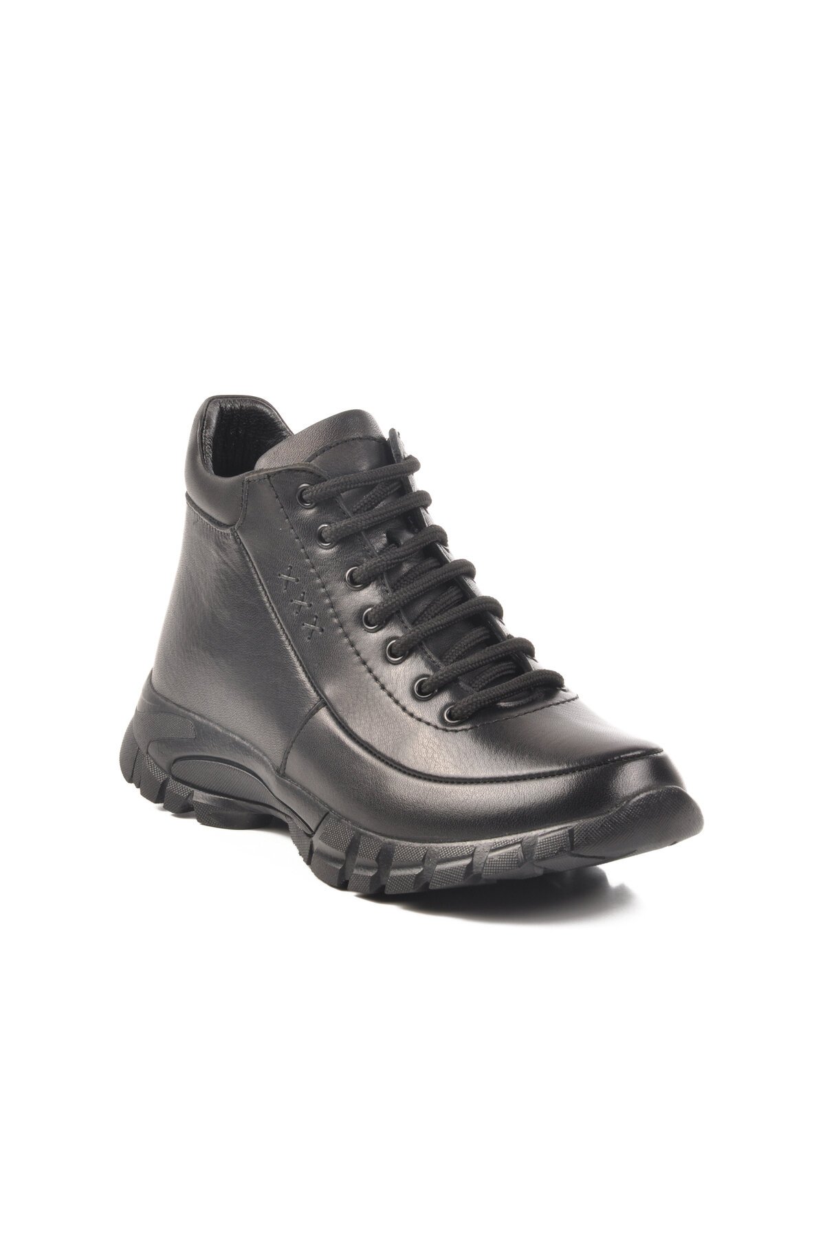 Siyah Fermuarlı Hakiki Deri Kadın Bot 9398 Z