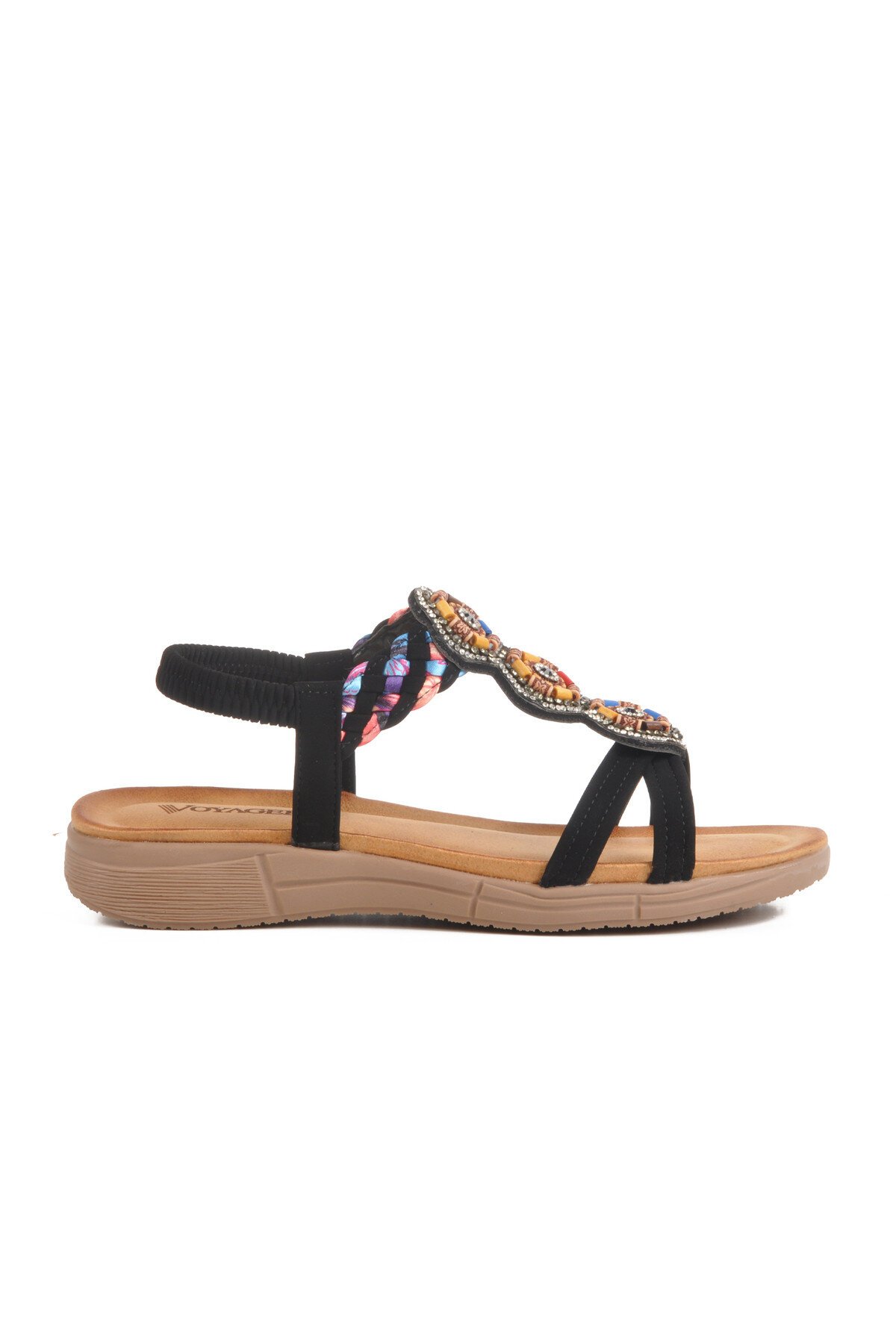 Siyah Hakiki Deri Kadın Sandalet B096 Z