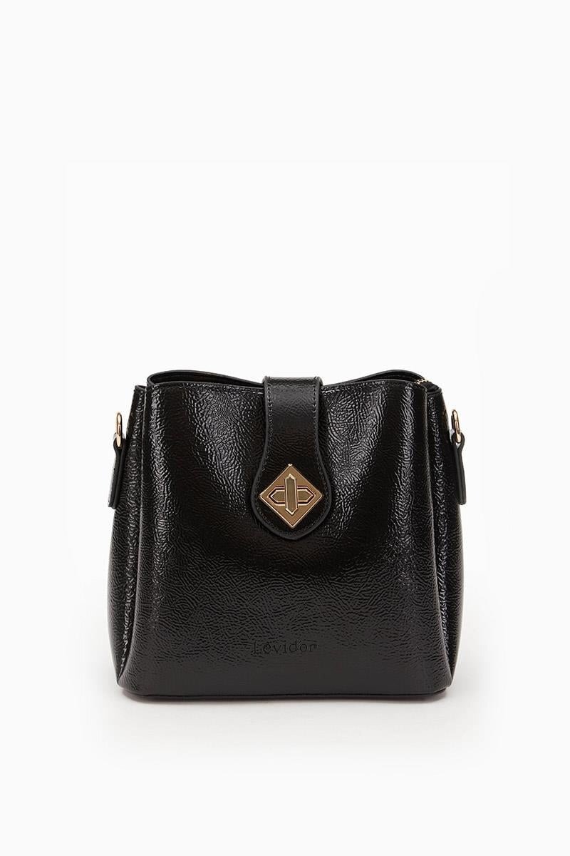 Levidor Siyah Kırışık Rugan Kadın Omuz Çantası 930167