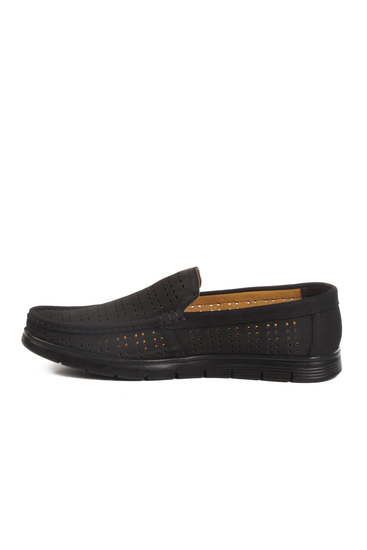 Siyah Nubuk Hakiki Deri Jel Tabanlı Erkek Günlük Ayakkabı 005 M