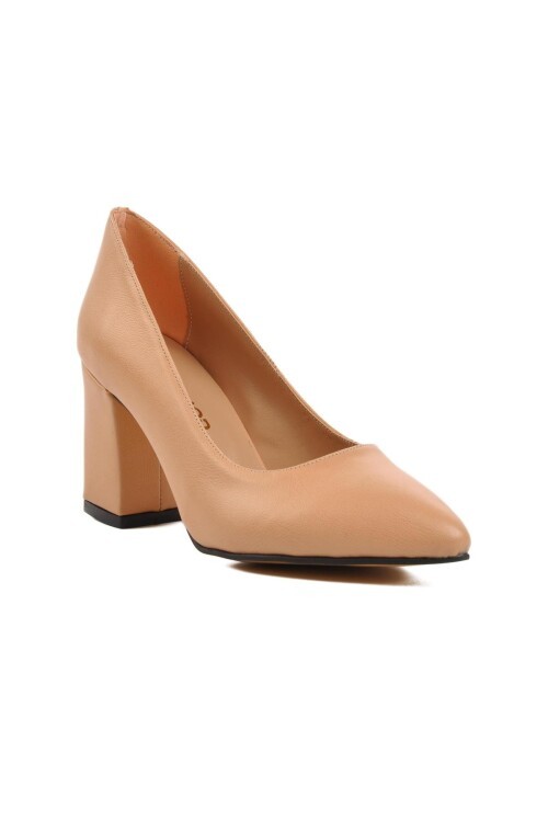 Ayakmod Bej Kadın Topuklu Ayakkabı