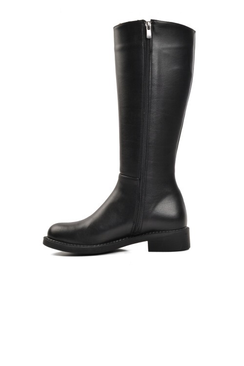 Ayakmod Siyah Cilt Kadın Çizme