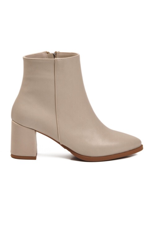 Bej Cilt Fermuarlı Hafif Kadın Bot 343126 Z