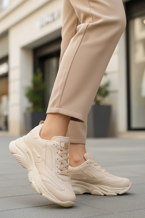 Ekru Unisex Spor Ayakkabı Fashion DRK171 G