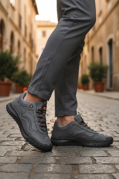 Füme Suni Deri Erkek Spor Ayakkabı Mosk 2049 M