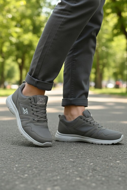 Füme Hafif Esnek Erkek Spor Ayakkabı Xstep 020-Cilt Büyük Numara M