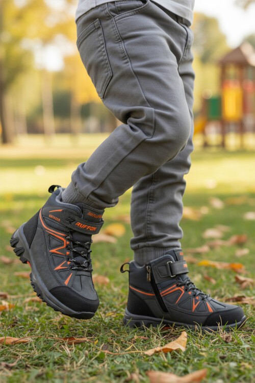 Ruffon Füme-Turuncu İçi Polarlı Çocuk Outdoor Bot 2301 F