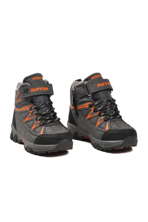 Füme-Turuncu İçi Polarlı Çocuk Outdoor Bot Ruffon 2301 P