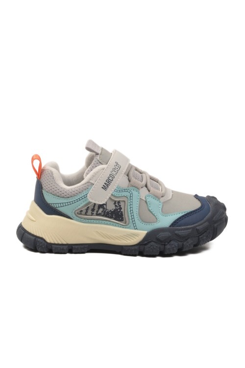 Gri Cırtlı Hafif Çocuk Spor Ayakkabı MarcoKids 22678 P