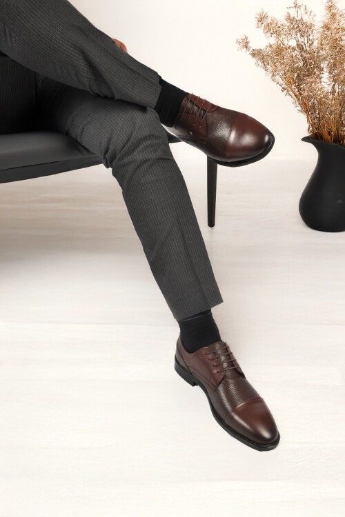 Kahverengi Hakiki Deri Erkek Klasik Ayakkabı 1612200 M