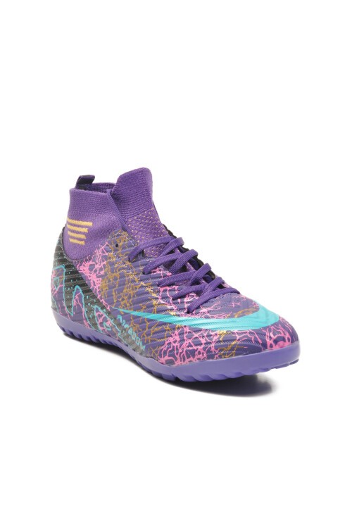 Mor-Turkuaz Çoraplı Erkek Halı Saha Ayakkabısı Air 565 M