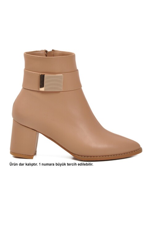 Nude Cilt Fermuarlı Kadın Bot Dar Kalıp 262326 Z