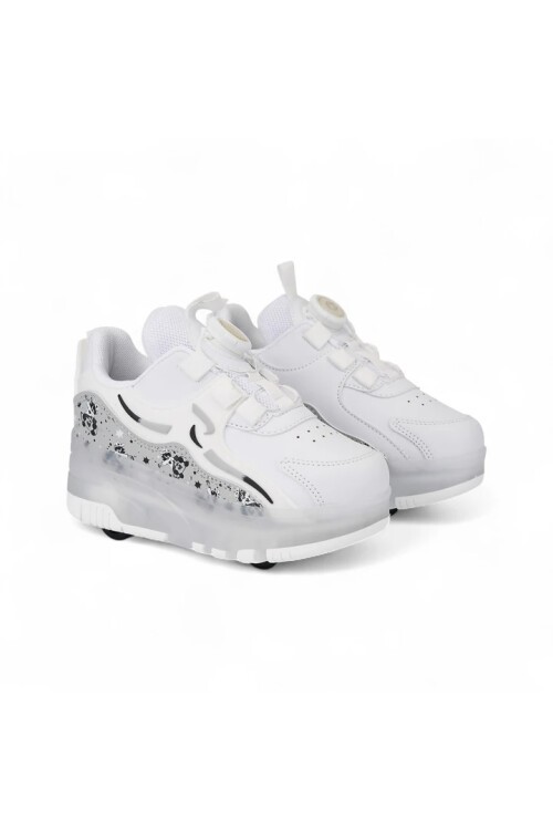 Rocky Beyaz Ortopedik Işıklı Patenli Çocuk Spor Ayakkabı Nils F