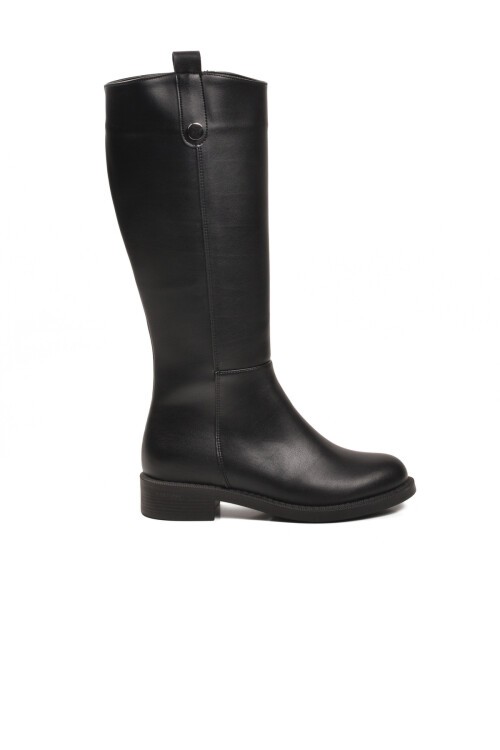Siyah Cilt Fermuarlı Kadın Çizme 224578 Z