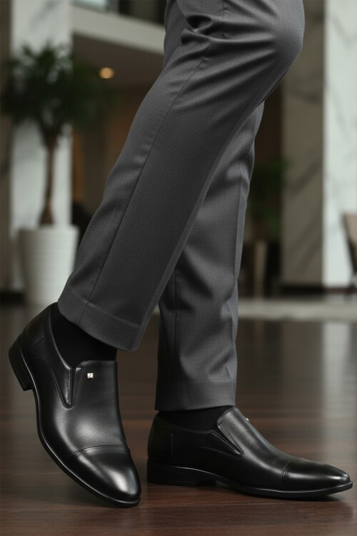 Siyah Hakiki Deri Erkek Klasik Ayakkabı 2809 M