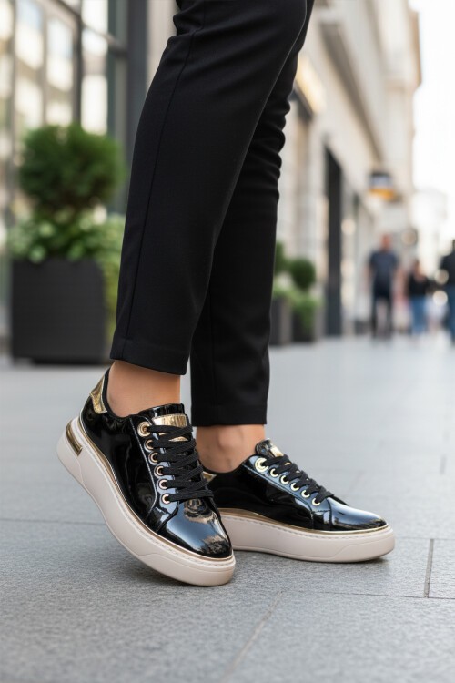 Siyah Rugan Kadın Sneaker Lady 029 Z