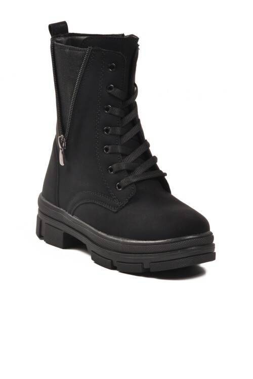 Siyah İçi Polarlı Çocuk Bot G-1001 F ( Fermuarlıi )