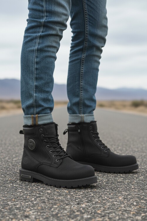 Siyah Fermuarlı Kadın Bot 528 G